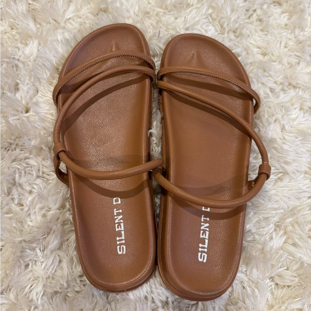 Anthropologie Silent D Hozie Brown Sandals 40  size 9 summer fun